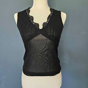 The Limited XS Black Tank Top with Lace Detailing Y2K